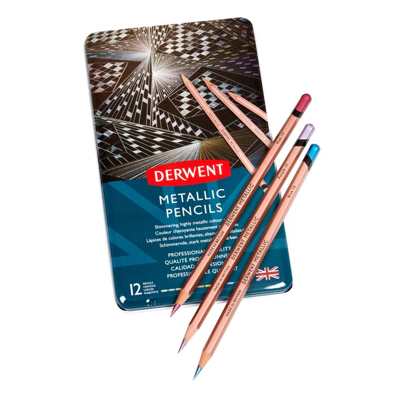 Metallivärikynäsetti, 12 kpl, Derwent